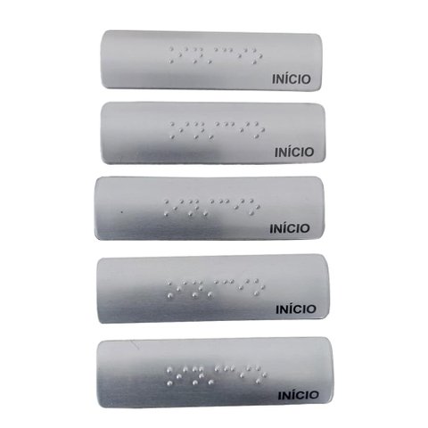 KIT 10 PLACAS BRAILE PARA CORRIMÃO INICIO