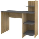 Ver imagem 1 de Mesa Escrivaninha 3 Prateleiras 111 Cm Carvalho Grafite Arly