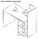 Ver imagem 4 de Mesa Escrivaninha 3 Prateleiras 111 Cm Carvalho Grafite Arly