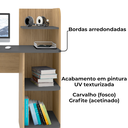 Ver imagem 5 de Mesa Escrivaninha 3 Prateleiras 111 Cm Carvalho Grafite Arly