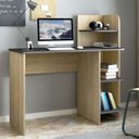 Ver mais imagens de Mesa Escrivaninha 3 Prateleiras 111 Cm Carvalho Grafite Arly