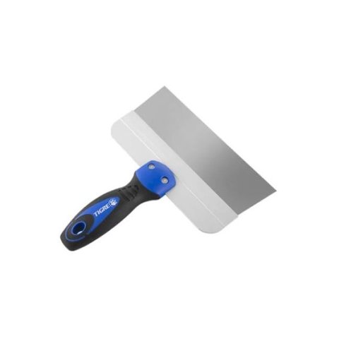 Espátula T Aço Inox 25cm Tigre Massa Corrida/Gesso/Drywall