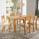 Ver imagem 1 de Conjunto para Sala de Jantar com 6 Cadeiras Armani Marrom/Mel/Bege