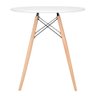 KIT - Mesa redonda Eames 70 cm branco + 4 cadeiras Eiffel DSW Azul petróleo - 3