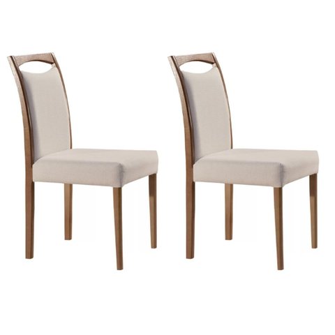 Conjunto 2 Cadeiras Madeira Maciça Safira Marrom/Imbuia
