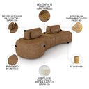 Ver imagem 3 de Sofá 4 Lugares 285cm Orgânico com Mesa Mellanie Sintético Caramelo Z32 - Mpozenato