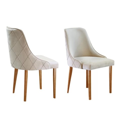 Conjunto 2 Cadeiras Madeira Maciça Roma Marrom/Imbuia/Branco