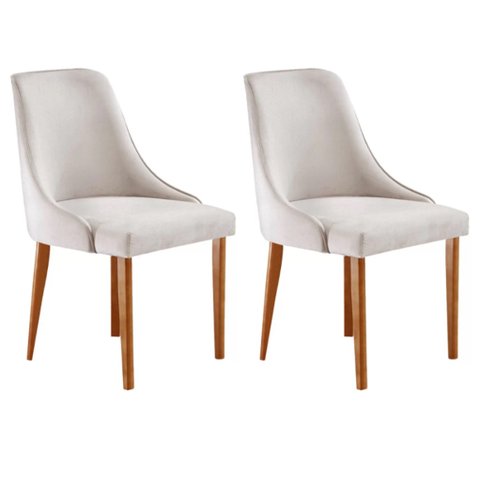 Conjunto 2 Cadeiras Madeira Maciça Roma 