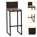 Ver imagem 1 de Banco Quadrado Junco Argila para Bancada Alta Cozinha Área Gourmet Bistrô Piscina Bar