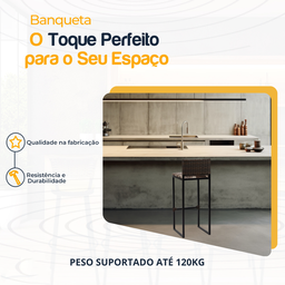 Banco Quadrado Junco Argila para Bancada Alta Cozinha Área Gourmet Bistrô Piscina Bar - 3