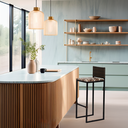 Ver imagem 6 de Banco Quadrado Junco Argila para Bancada Alta Cozinha Área Gourmet Bistrô Piscina Bar