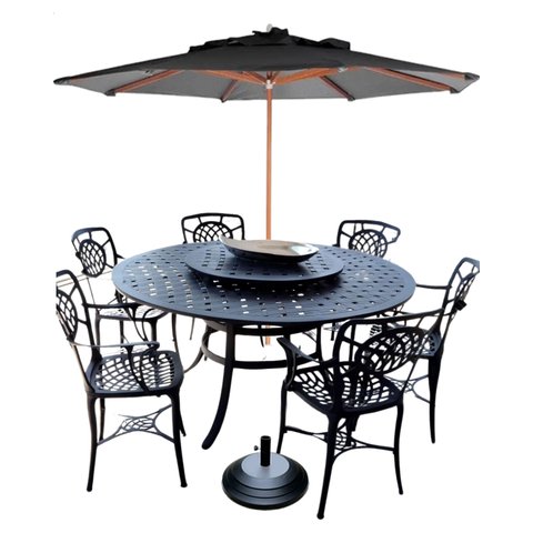 Conjunto de Jardim Havana Mesa Giratória 6 Cadeira de Piscina