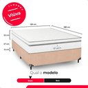 Ver imagem 4 de Cama Box Viúva Bege + Colchão Paris Molas Ensacadas Branco Suede Bege/branco