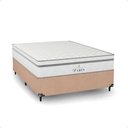 Ver imagem 7 de Cama Box Viúva Bege + Colchão Paris Molas Ensacadas Branco Suede Bege/branco