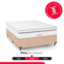 Ver imagem 5 de Cama Box Viúva Bege + Colchão Paris Molas Ensacadas Branco Suede Bege/branco