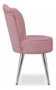 Ver imagem 5 de Cadeira Pétala Rosa para Penteadeira Quarto Pés Cromados Veludo Prateado Rosa-Claro