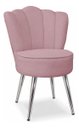 Ver imagem 4 de Cadeira Pétala Rosa para Penteadeira Quarto Pés Cromados Veludo Prateado Rosa-Claro