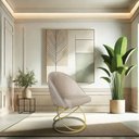 Ver imagem 2 de Kit 08 Cadeiras Poltrona de Jantar Bela Linho Bege Base Metálica Luxo Dourado - Pallazio
