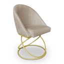 Ver imagem 7 de Kit 08 Cadeiras Poltrona de Jantar Bela Linho Bege Base Metálica Luxo Dourado - Pallazio