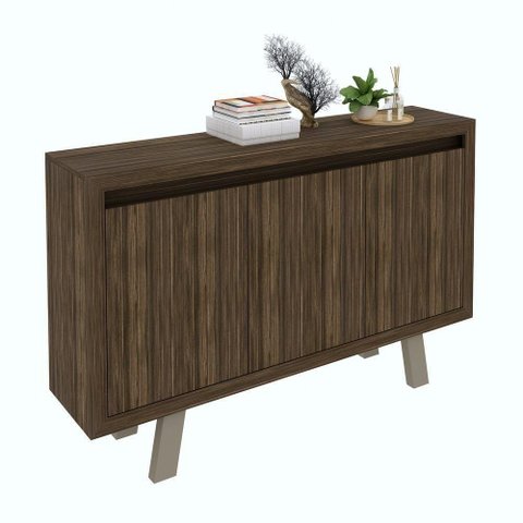 Balcão Escritório Com 3 Portas Multimóveis Vcr25028 Nogal/Fendi Nogal/Fendi