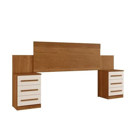 Cabeceira Império com Mesa de Cabeceira 6 Gavetas Benetil:cinamomo/off