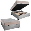 Ver imagem 1 de Cama Box Baú Casal Suede + Colchão Sereneprime Molas Ensacadas 138x188x69 Cinza
