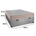 Ver imagem 2 de Cama Box Baú Casal Suede + Colchão Sereneprime Molas Ensacadas 138x188x69 Cinza