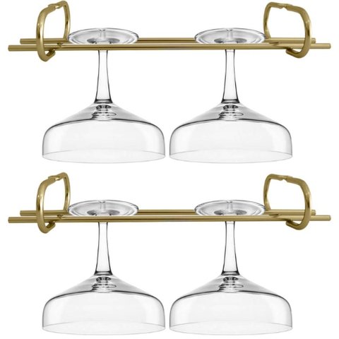 Kit 2 Porta Taças 25cm Dourado Suspenso Aramado Duller