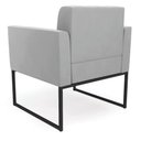Ver imagem 4 de Poltrona Elisa Suede Cinza Base Metálica Industrial Preto - D'Rossi