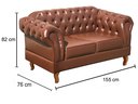 Ver imagem 5 de Sofá 2 Lugares Com 2 Poltronas Chesterfield Capitonê Dom Pedro - Couríssimo Marrom Caramelo