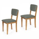 Ver imagem 1 de Kit 2 Cadeiras de Jantar Madeira Maciça Estofadas Ella Cinza - Straub Web