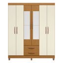 Ver imagem 5 de Guarda Roupa Solteiro 154cm com Espelho Dony A02 Off/cinamomo - Mpozenato