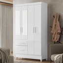 Ver imagem 2 de Guarda Roupa Solteiro Madri 4 Portas e 2 Gavetas Flex Branco com Espelho - Moval