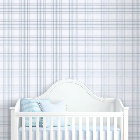 Papel de Parede Xadrez Azul e Cinza ( Adesivo Fosco )