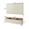 Rack Portas Brise e Pés em Metal 180cm com Painel 100% Mdf Cor:louro e Luna com Dourado - 3