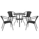 Ver imagem 1 de Jogo 4 Cadeiras Corda Nautica Floripa e Mesa Tampo Ripado Aluminio Roma 80 M Varanda Jardim Area Pi