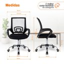 Ver imagem 2 de Kit 4 Cadeiras Begônia Ergonômica Tela Mesh Apoio Lombar até 120kg Preto