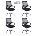 Ver imagem 2 de Kit 4 Cadeiras de Escritorio Begonia Tela Mesh Ergonomica + E-book