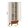 Cristaleira Moderna 2 Portas 1 Gaveta Freijó Off White Marsala Linea Brasil - 4
