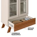 Ver imagem 3 de Cristaleira Moderna 2 Portas 1 Gaveta Freijó Off White Marsala Linea Brasil