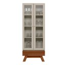 Ver imagem 2 de Cristaleira Moderna 2 Portas 1 Gaveta Freijó Off White Marsala Linea Brasil