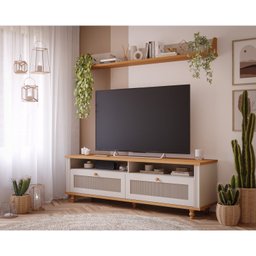 Rack para TV até 60 Polegadas 2 Gavetas 1 Prateleira Quioto Espresso Móveis - 1