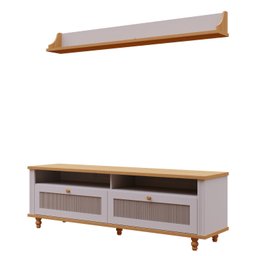 Rack para TV até 60 Polegadas 2 Gavetas 1 Prateleira Quioto Espresso Móveis - 2