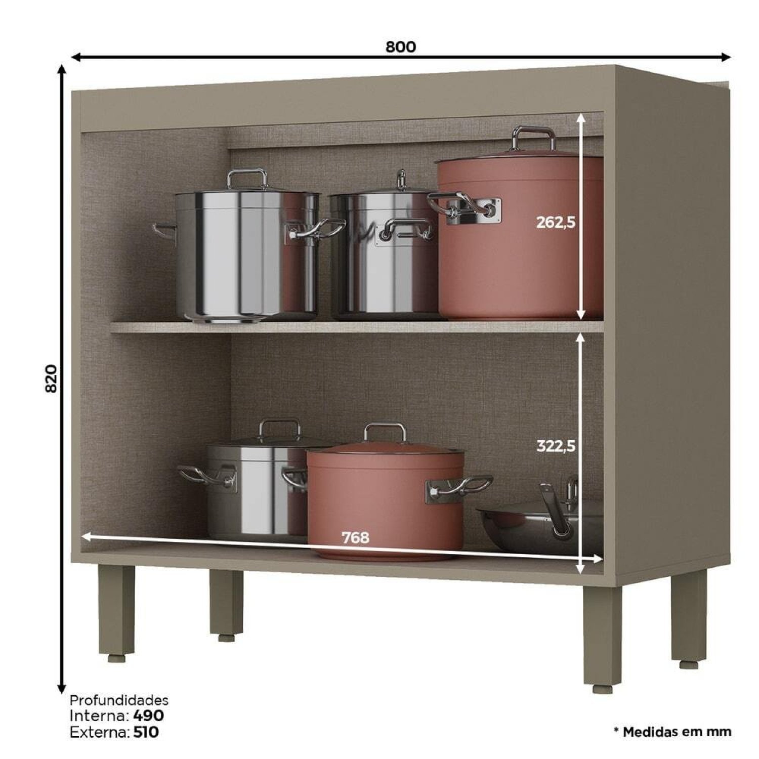 Balcão para Cozinha 2 Portas 80cm Évelin  - 2