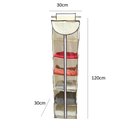 Ver imagem 7 de Organizadr Sapateira Dobravel Anti Poeira Grande Flexivel com Ziper Vertical 6 Divisorias Cabideiro