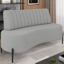 Ver imagem 2 de Sofá 2 Lugares 160cm Pés Aço Preto Tamar K04 Bouclê Cinza - Mpozenato