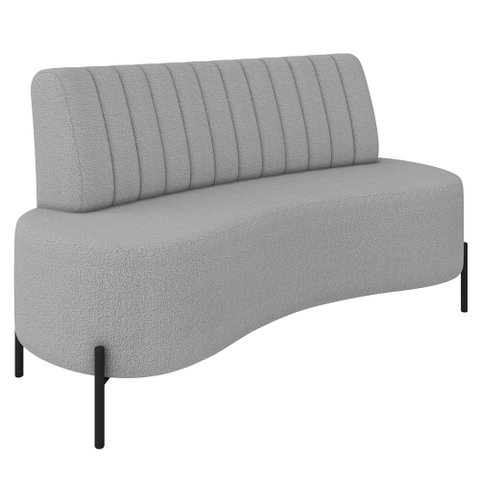 Sofá 2 Lugares 160cm Pés Aço Preto Tamar K04 Bouclê Cinza - Mpozenato