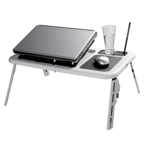 Mesa para Notebook com 2 Coolers Portátil Dobrável até 15,4 Polegadas