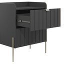 Ver imagem 5 de Mesinha de Cabeceira para Quarto 60cm de Altura MDF Moriah 45cm Grafite com Champagne