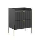 Ver imagem 4 de Mesinha de Cabeceira para Quarto 60cm de Altura MDF Moriah 45cm Grafite com Champagne